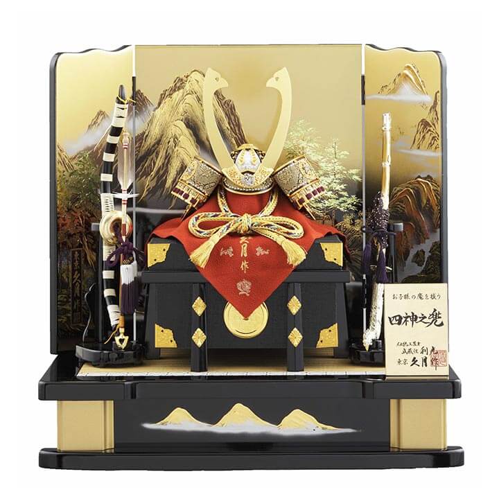 四神之兜飾り　正絹緋糸沢潟縅10号 71GC-03