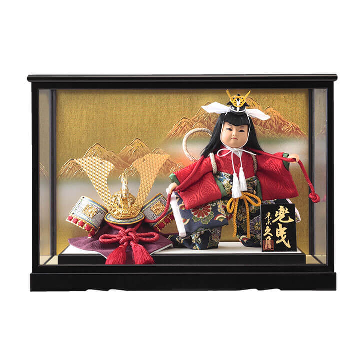 Kabutobiki (helmet-pulling doll) in a display case　71GC-38_1